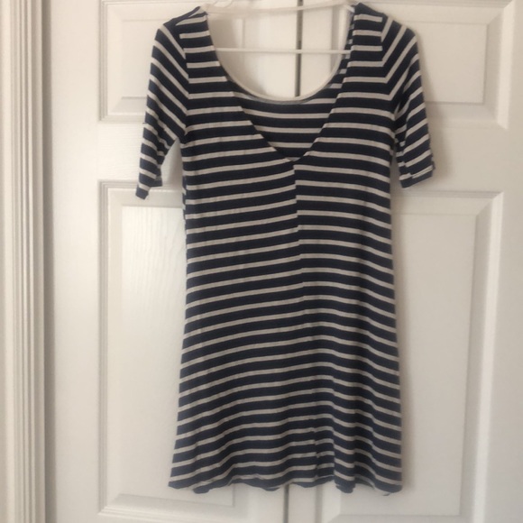 Striped quarter sleeve t shirt dress - Picture 2 of 2